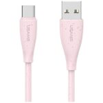 Cable USAMS Green Series SJ714 18W 3A USB-A to USB-C 1m pink