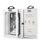 Karl Lagerfeld KLHCPXKSIGMU iPhone X/Xs black hard case Signature Liquid Glitter Sequins - imagine 5