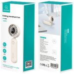 Hand fan USAMS Mini ZB352 1200mAh folding beige - imagine 9