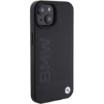 Case BMW BMHCP15SSLLBK iPhone 15 / 14 / 13 6.1" black Leather Hot Stamp - imagine 4
