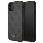 Guess GUHCN61G4GFGR iPhone 11 6,1" grey hard case 4G Metal Gold Logo
