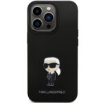 Karl Lagerfeld KLHCP13XSMHKNPK iPhone 13 Pro Max 6,7" black Silicone Ikonik Metal Pin - imagine 3