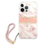Guess GUHCP13LKMABPI iPhone 13 Pro / 13 6,1" pink hardcase Marble Strap Collection - imagine 3