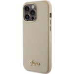 Guess GUHCP15XPGMCSD iPhone 15 Pro Max 6.7" light gold hardcase Glitter Glossy Script - imagine 2