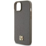 DKNY DKHMP15SPSHRPSW iPhone 15 / 14 / 13 6.1 inch brown hardcase Leather Pattern Metal Logo MagSafe - imagine 6