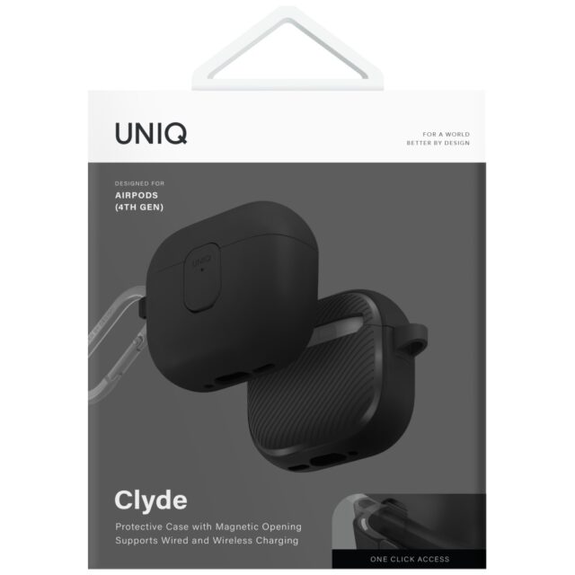 Case UNIQ Clyde for AirPods 4 Lock Case   black - imagine 5