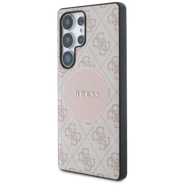 Case Guess 4G Round Patch Classic Logo MagSafe to Samsung Galaxy S25 Ultra pink - imagine 2