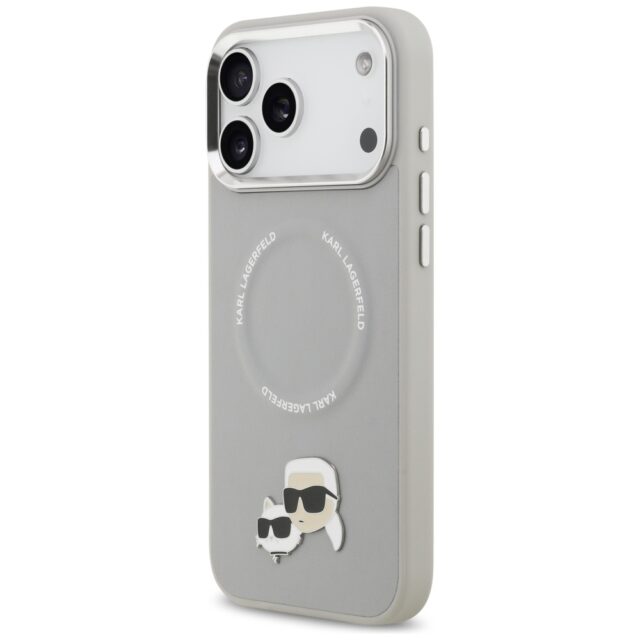 Karl Lagerfeld Karl & Choupette Pins MagSafe Case for iPhone 17 Pro Gray - imagine 2
