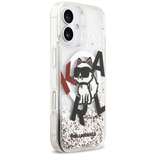 Karl Lagerfeld Liquid Glitter Choupette Logo MagSafe Case for iPhone 17 Clear - imagine 4
