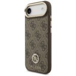 Guess 4G Strass Logo & Big Strap Metal Buttons MagSafe Case for iPhone Air Brown - imagine 2