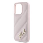Karl Lagerfeld KLHCP15LPQDSMGP iPhone 15 Pro 6.1" pink hardcase Diagonal Quilted Script - imagine 6