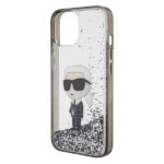 Karl Lagerfeld KLHCP15SLKKNSK iPhone 15/ 14 / 13 6.1" transparent hardcase Liquid Glitter Ikonik - imagine 6