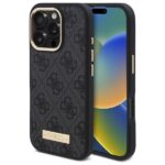 Guess GUHMP16LU4GPRK iPhone 16 Pro 6.3" black hardcase 4G Logo Plate MagSafe