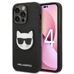 Karl Lagerfeld KLHCP14LSAPCHK iPhone 14 Pro 6,1" hardcase black Saffiano Choupette Head Patch