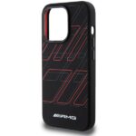 AMG AMHMP15X23SSPK iPhone 15 Pro Max 6.7" black hardcase with Silicone Large Rhombuses Pattern and M - imagine 6