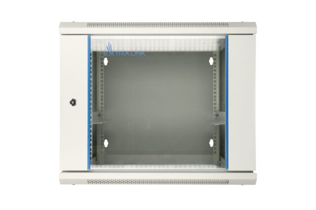 Extralink 12U 600x600 AZH Gray | Rackmount cabinet | wall mounted, swing type - imagine 2