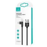 USAMS Braided Rotating Cable U60 2A Lightning black 1m SJ476USB01 (US-SJ476) - imagine 10