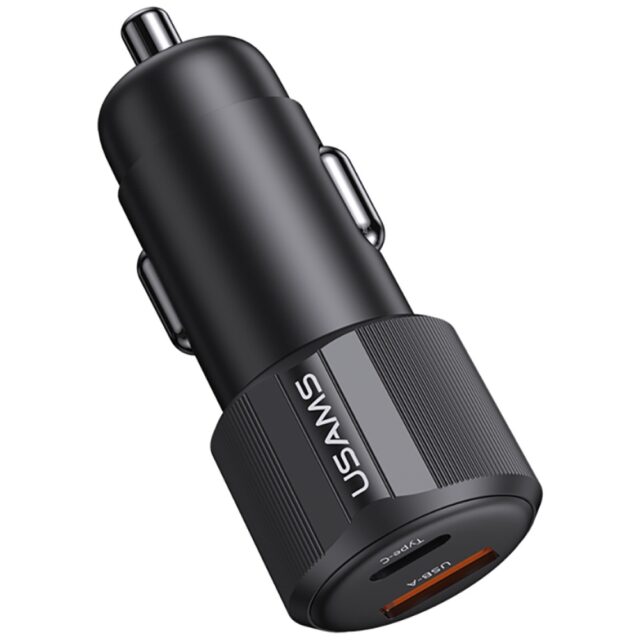 Car Charger USAMS YT Series CC283 60W 1xUSB-A 1xUSB-C black - imagine 4