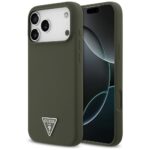 Case Guess Silicone Triangle Logo MagSafe for iPhone 17 Pro Max khaki