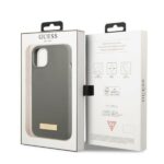 Guess GUHMP13MSPLG iPhone 13 / 14 / 15 6.1" grey hard case Silicone Logo Plate MagSafe - imagine 8