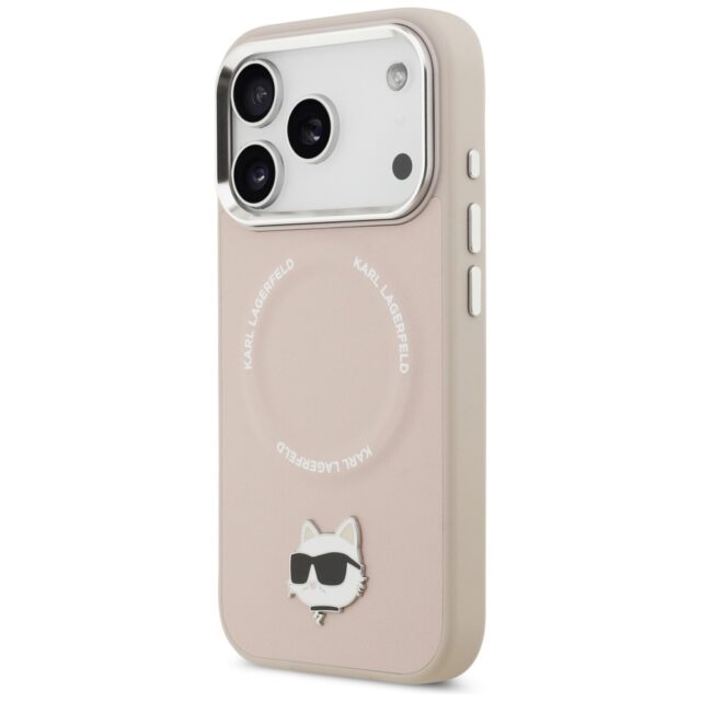 Karl Lagerfeld Choupette Pin MagSafe Case for iPhone 17 Pro Pink - imagine 2