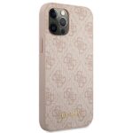 Guess GUHCP12MG4GFPI iPhone 12 / 12 Pro 6,1"pink hard case 4G Metal Gold Logo - imagine 4