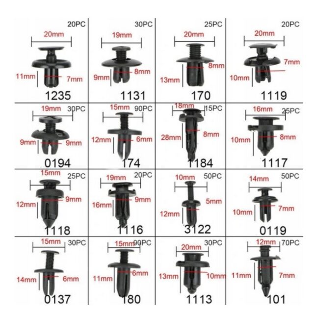Extralink Car Clips, Upholstery Fasteners 625 Pieces + Tools - imagine 3