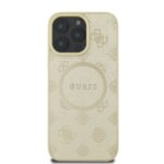 Guess GUHMP16LPSAPSMED iPhone 16 Pro 6.3" gold hardcase Saffiano Peony Classic Logo MagSafe - imagine 3