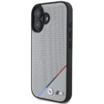 BMW BMHMP16S23PUPDG iPhone 16 6.1" grey hardcase M Perforated Tricolor Line MagSafe - imagine 2