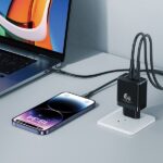 USAMS Charger 1xUSB-C+1xUSB 45W(only head) GaN PD3.0 +QC3.0 Fast Charging black/blackCC178TC01 - imagine 4