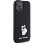 Karl Lagerfeld KLHCP15MSMHCNPK iPhone 15 Plus / 14 Plus 6.7" black Silicone Choupette Metal Pi - imagine 4