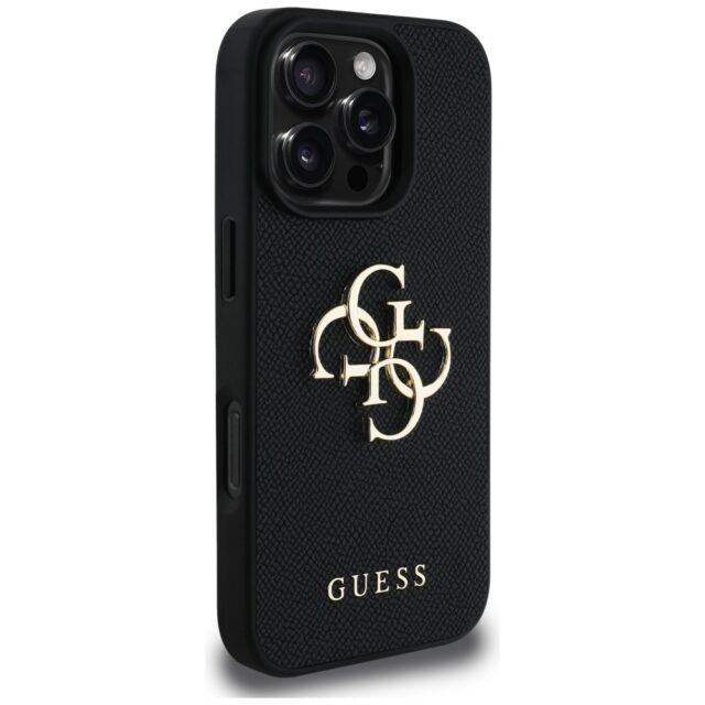Case Guess Grained Big 4G Logo Small Classic Logo for iPhone 16 Pro black - imagine 4