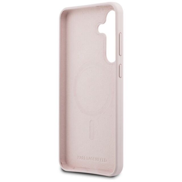 Case Karl Lagerfeld Silicone Karl&Choupette Heads MagSafe for Samsung Galaxy S25 FE pink - imagine 7