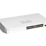 Cisco CBS220-24P-4X | Switch | 24x RJ45 1000Mb/s PoE, 4x SFP+, Desktop, Rack, 195W