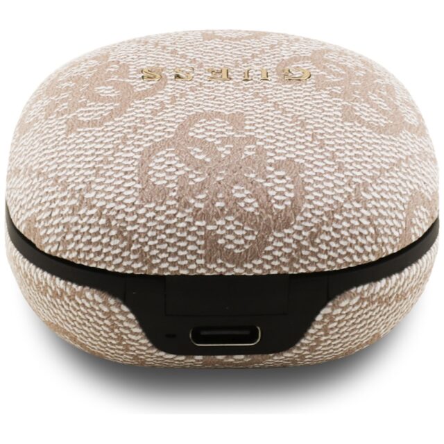 Earphones TWS ENC Guess 4G Classic Metal Logo pink - imagine 4