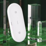 USAMS Wireless Charger US-CD120 10W Dual white CD120JN01 - imagine 4