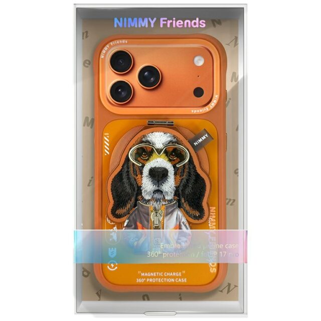 Etui Nimmy Cool&Cute 2.0 Dog do iPhone    17 Pro Max z magnetyczną zawieszką pomarańczowy - imagine 7