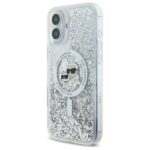 Karl Lagerfeld KLHMP16SLGKCSGH iPhone16 6.1" hardcase transparent Liquid Glitter Karl&Choupette Head - imagine 2