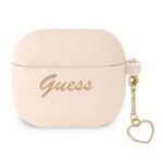 Guess GUA3LSCHSP AirPods 3 cover pink Silicone Charm Heart Collection