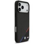 Case BMW M Carbon Tricolor Line MagSafe for iPhone 17 Pro Max black - imagine 4