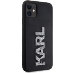 Karl Lagerfeld KLHCN613DMBKCK iPhone 11/ Xr 6.1" black hardcase 3D Rubber Glitter Logo - imagine 4