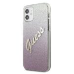 Guess GUHCP12SPCUGLSPI iPhone 12 mini 5,4" pink hardcase Glitter Gradient Script - imagine 2