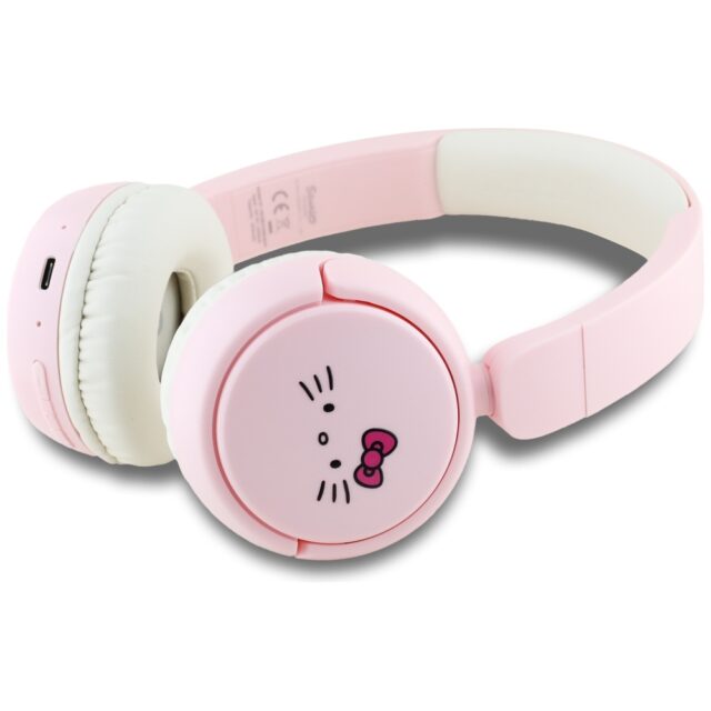 Hello Kitty Face Logo Bluetooth Headphones Pink - imagine 2