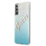 Guess GUHCS21SPCUGLSBL S21 G991 blue hardcase Glitter Gradient Script - imagine 2