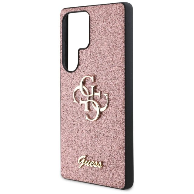 Case Guess Fixed Glitter Big 4G Metal Logo for Samsung Galaxy S25 Ultra pink - imagine 6