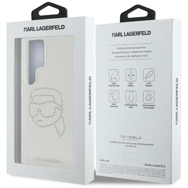 Case Karl Lagerfeld Rhinestones Karl Head Logo Samsung Galaxy S25 Ultra transparent - imagine 8