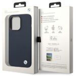 BMW BMHCP14LSILNA iPhone 14 Pro 6.1" navy Silicone Metal Logo Case - imagine 8