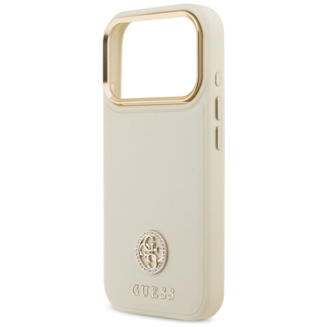 Case Guess Grained Strass Logo MagSafe for iPhone 17 Pro beige - imagine 6