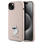 Karl Lagerfeld KLHCP15SSMHCNPP iPhone 15/ 14 / 13 6.1" pink Silicone Choupette Metal Pin