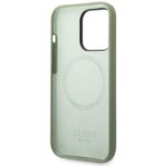 Guess GUHMP14XSBPLA iPhone 14 Pro Max 6.7" khaki hard case Silicone Logo Plate MagSafe - imagine 7